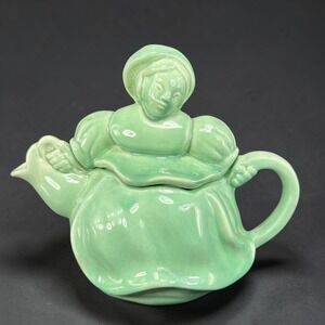 Vintage Red Wing USA 260 Priscilla Dutch Girl Teapot Seafoam Green Ceramic